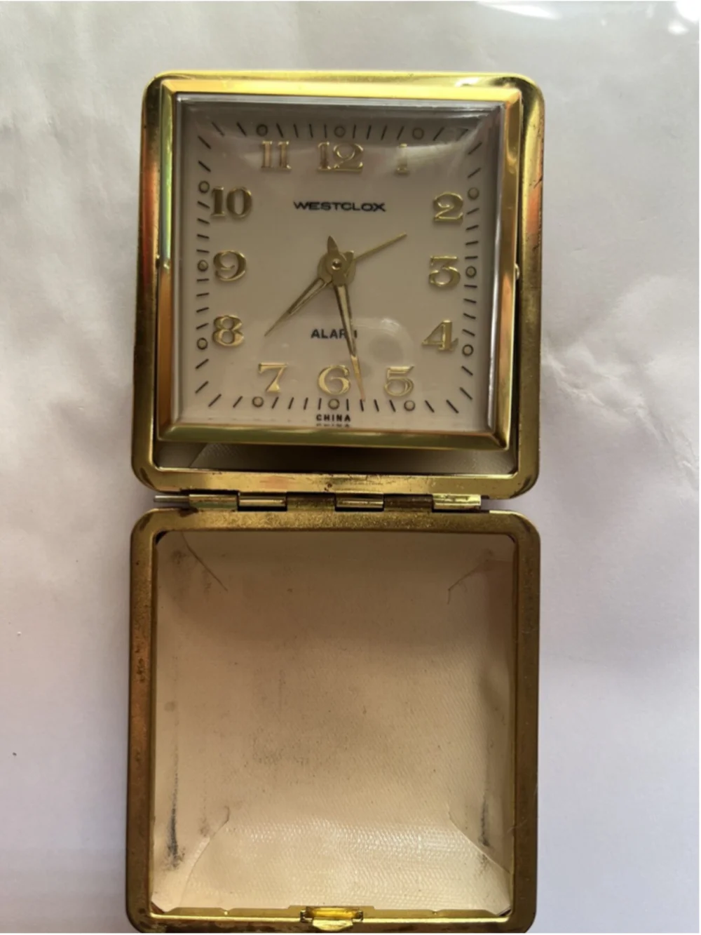 Vintage Westclox Travel Alarm Clock UNTESTED Decorative MCM Avant Garde Retro